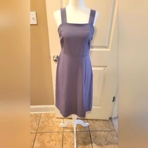 $80 NWT Loft Outlet Dress Sleeveless Midi Side Zip Grape Purple Square Neck 4